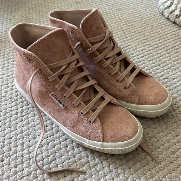 Superga High Top Pink Suede - Womens 8 - Picture 2 of 4